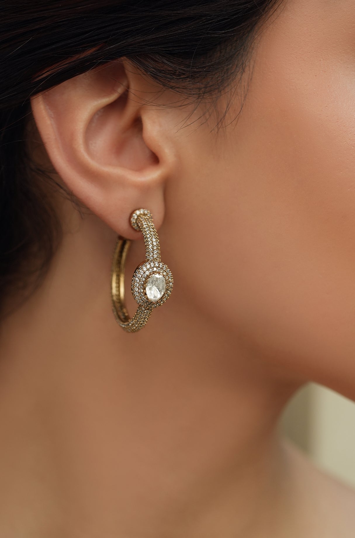 Opulent Hoop Charm Earrings