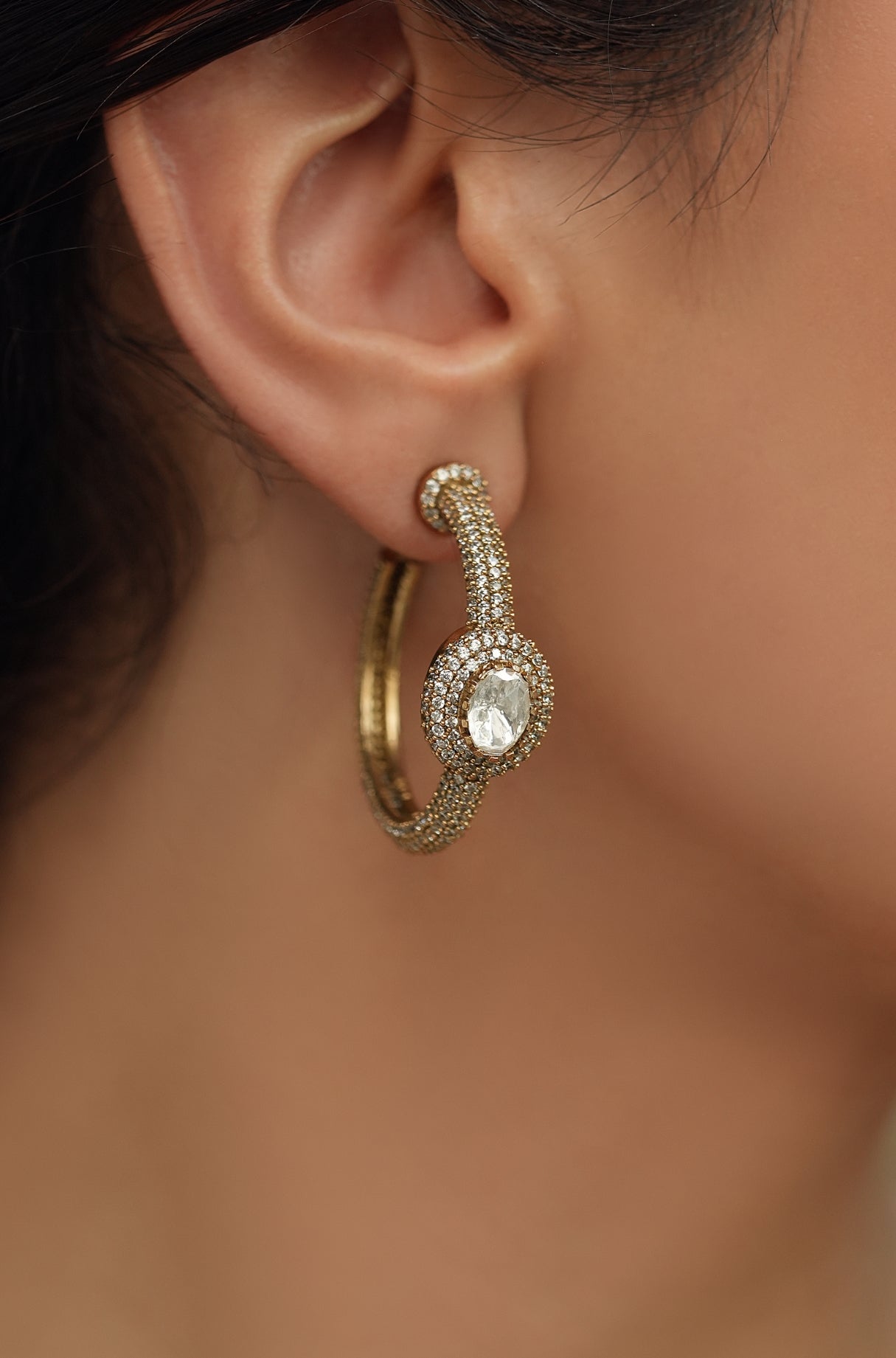 Opulent Hoop Charm Earrings