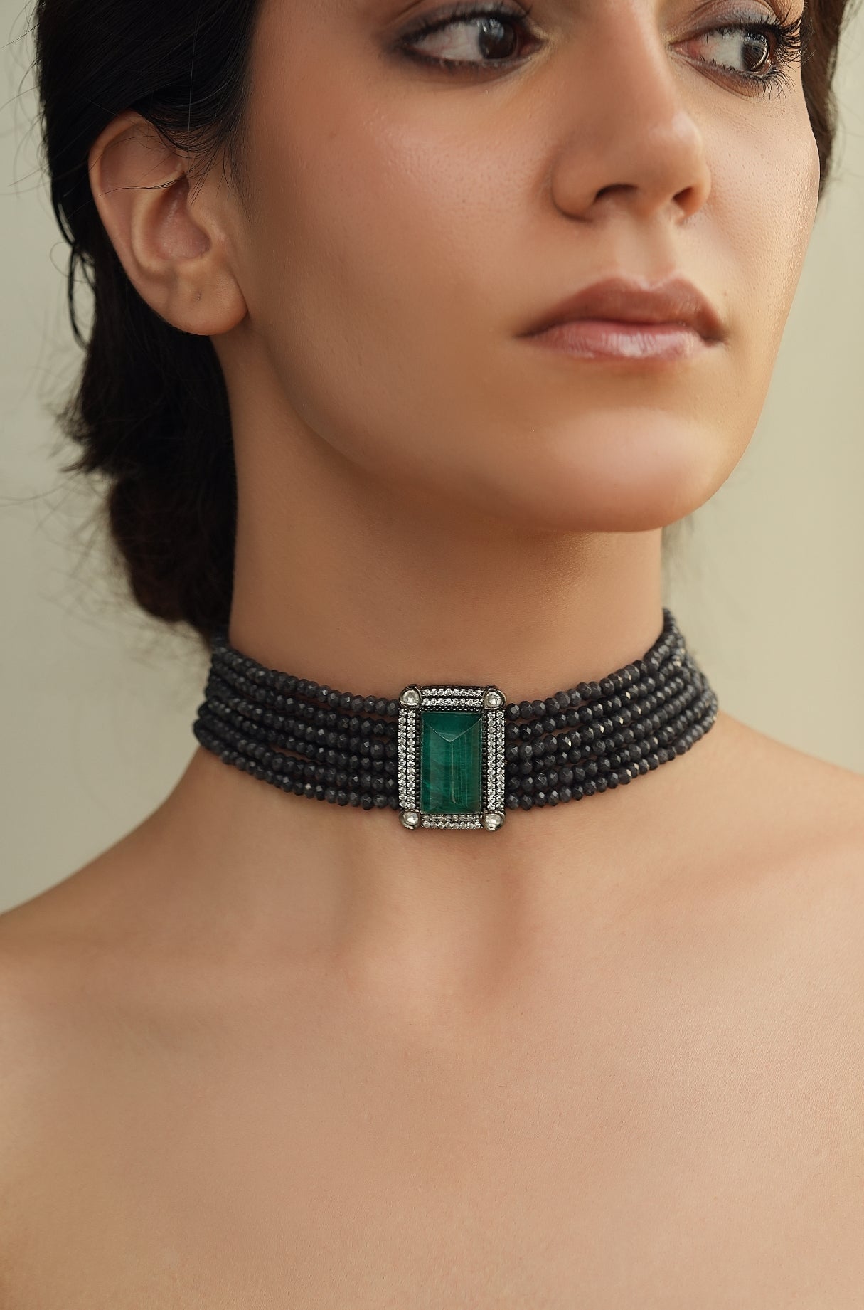 Onyx Green Choker Necklace