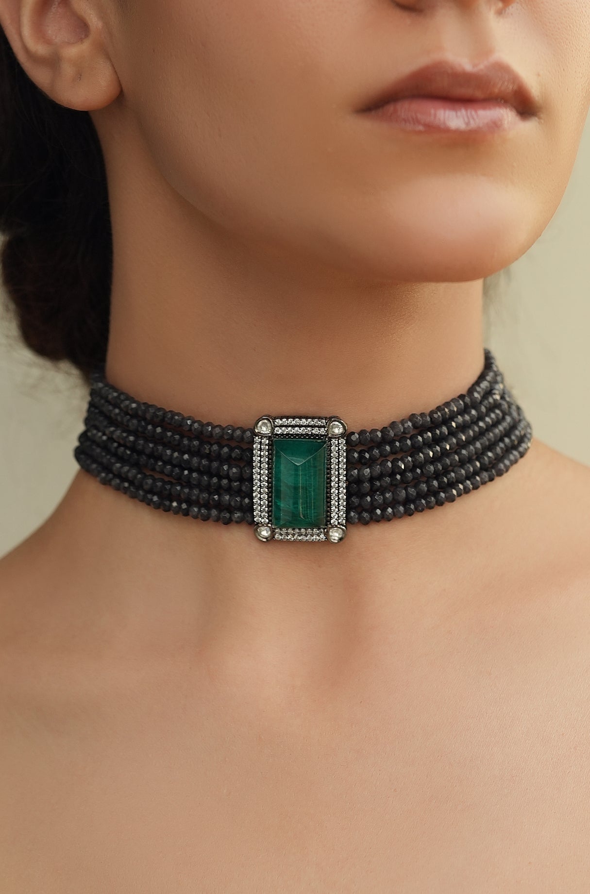 Onyx Green Choker Necklace