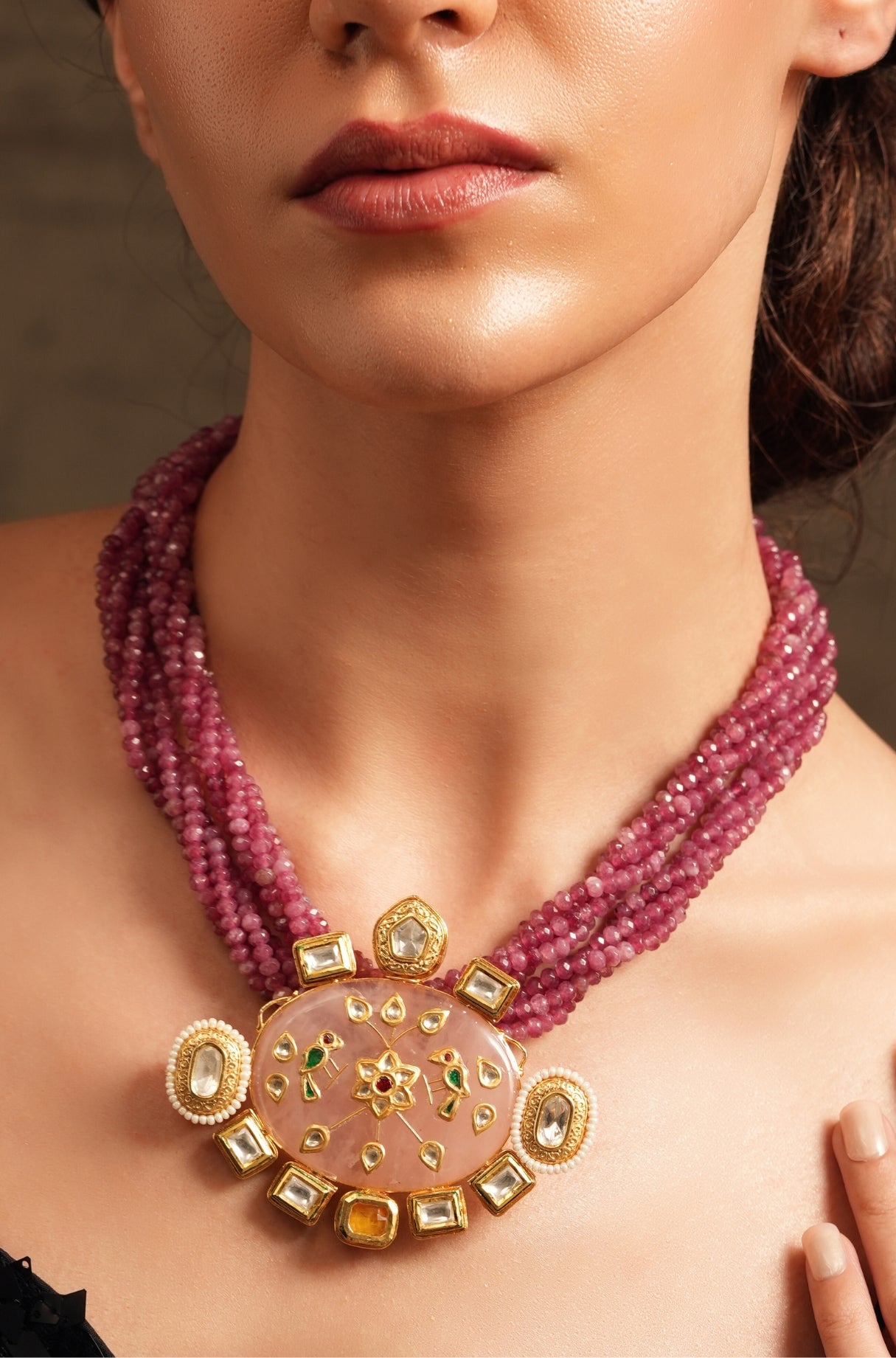 Pink Blossom Bead Necklace