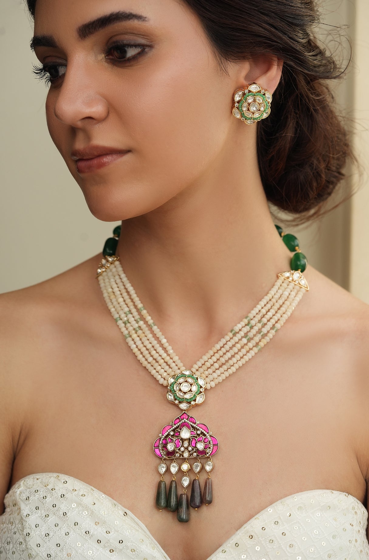 Royal Beads Polki Necklace Set