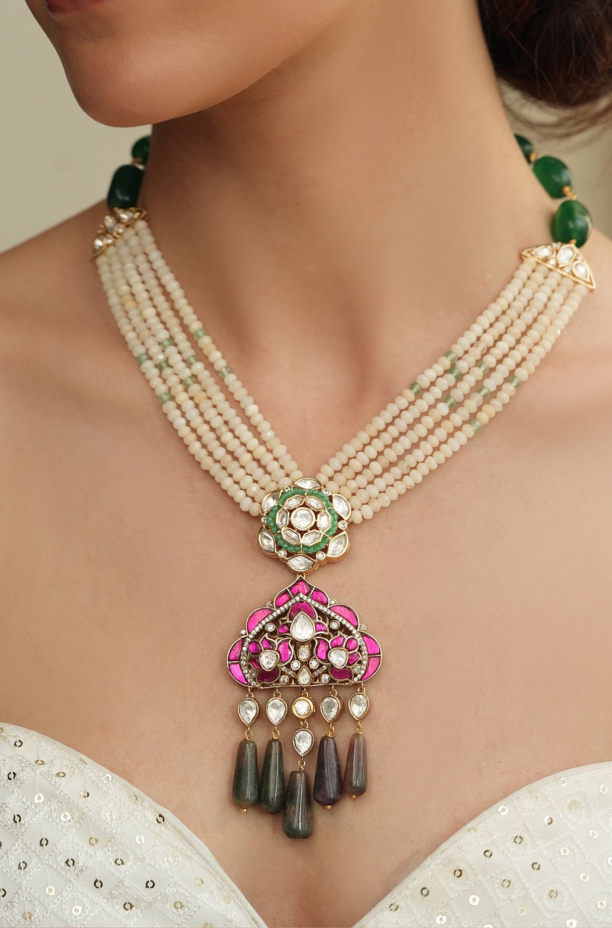 Royal Beads Polki Necklace Set