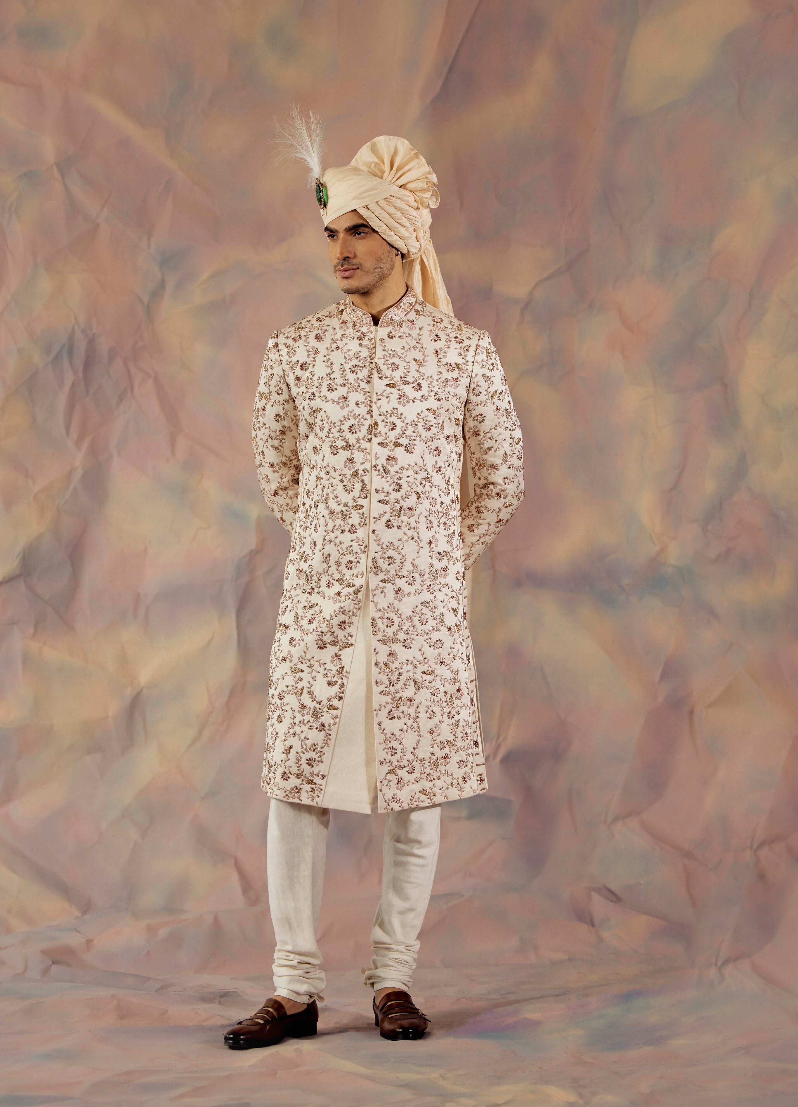Exquisite Rendezvous Sherwani Set: A fusion of tradition and style, perfect for memorable occasions.