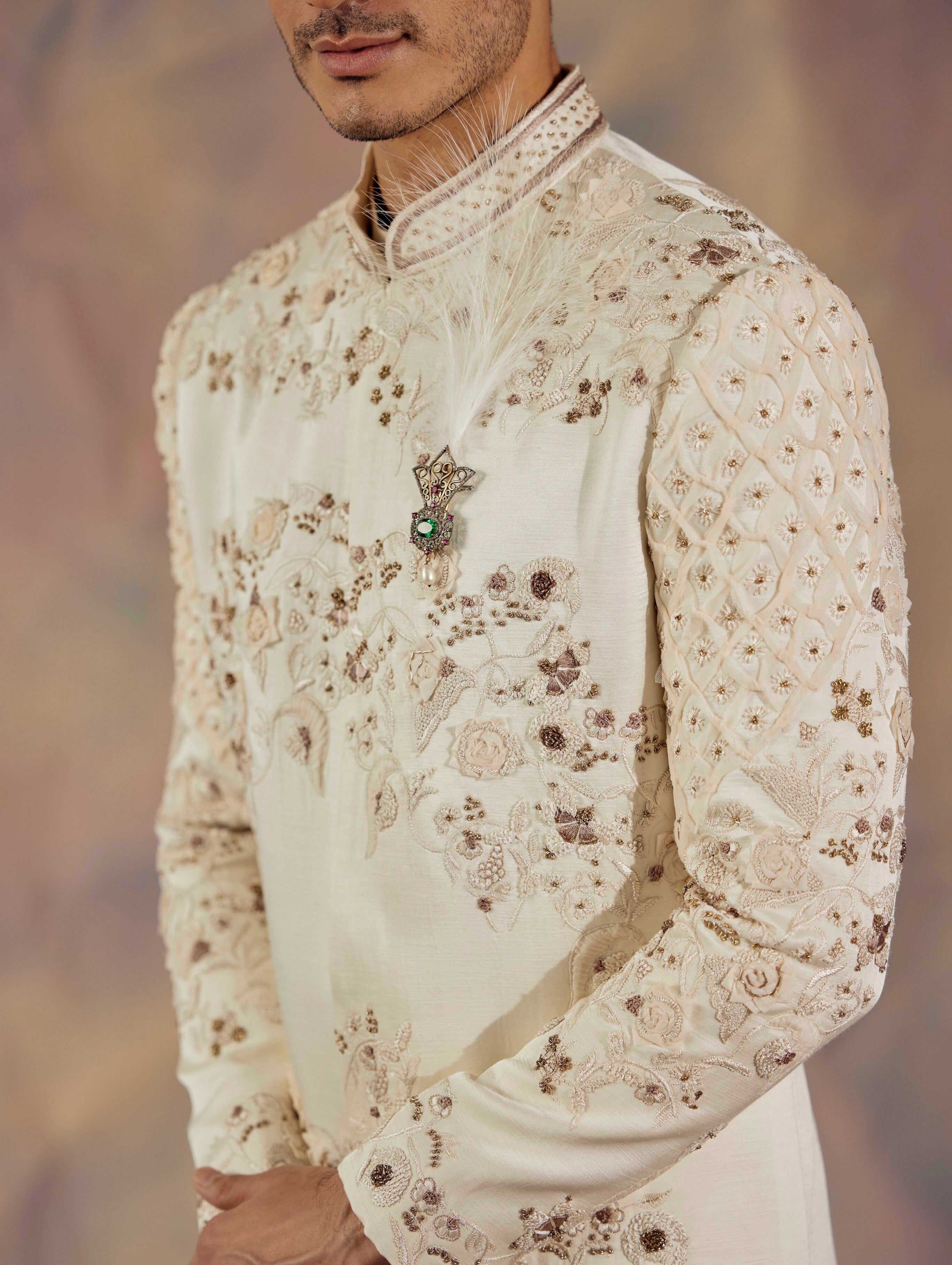 Step into sophistication with The Blond Affaire Sherwani Set