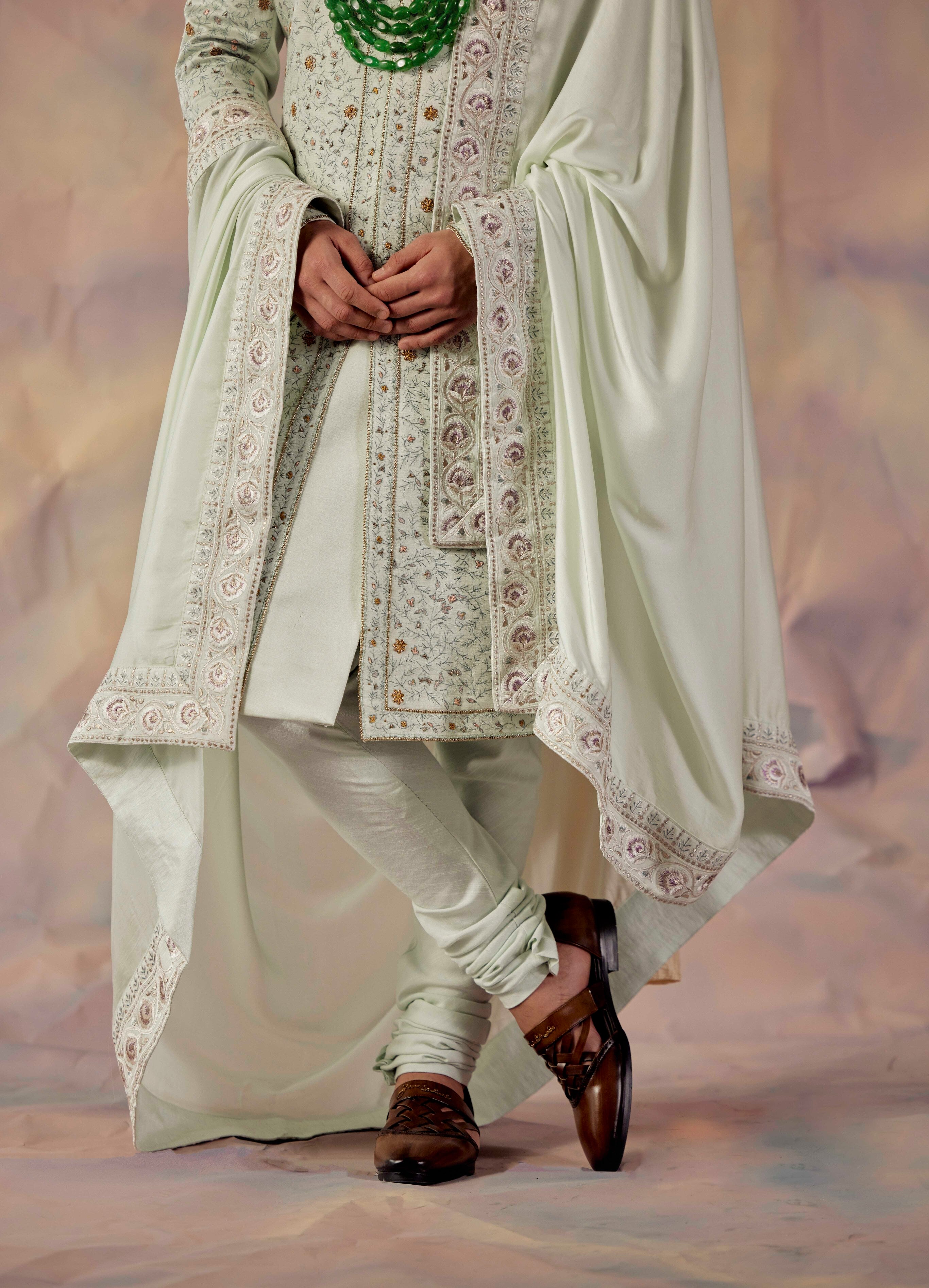 The Silver Lining Sherwani Set: A touch of luxury