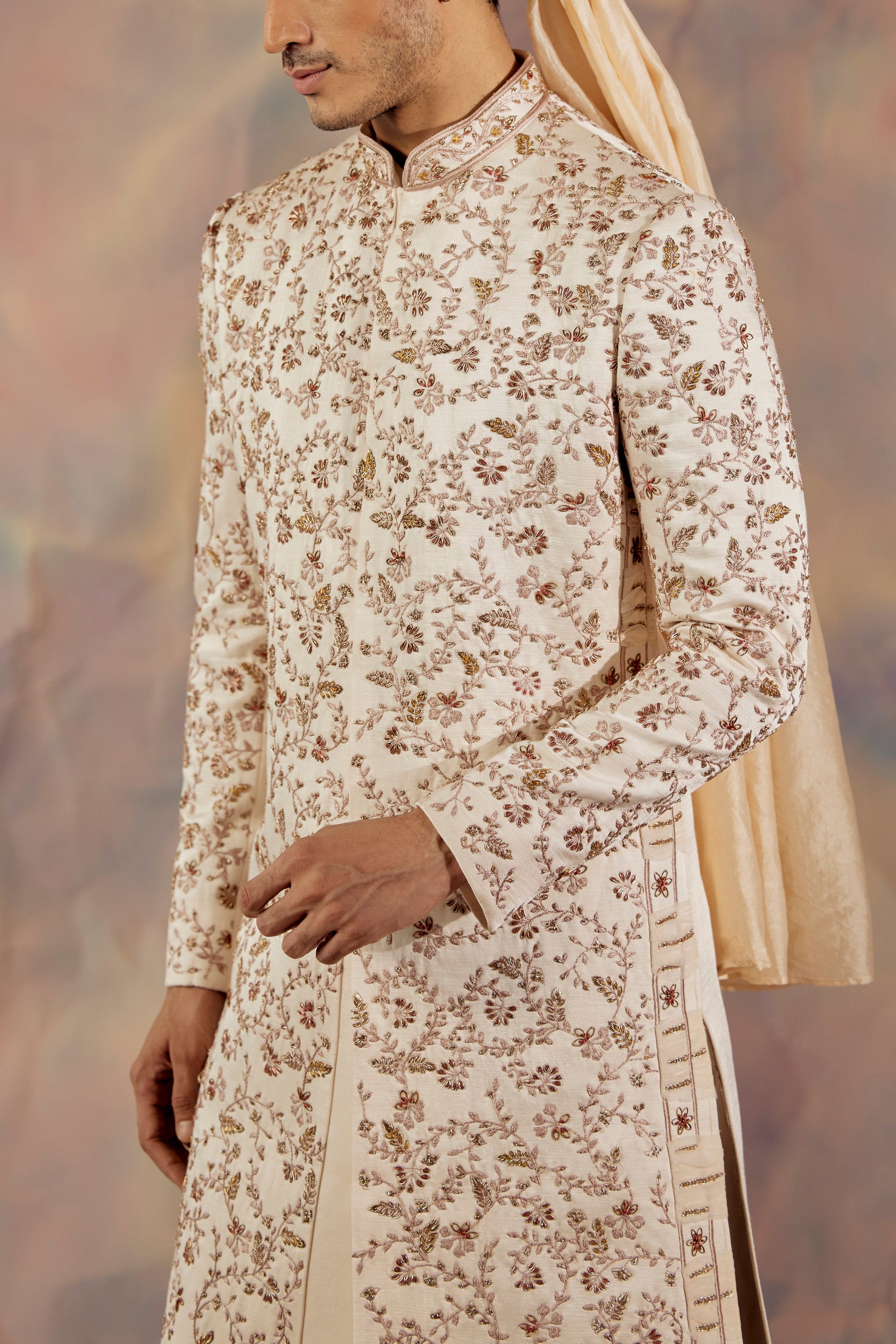 Sophisticated Rendezvous Sherwani Set: Elevate your style with timeless elegance.
