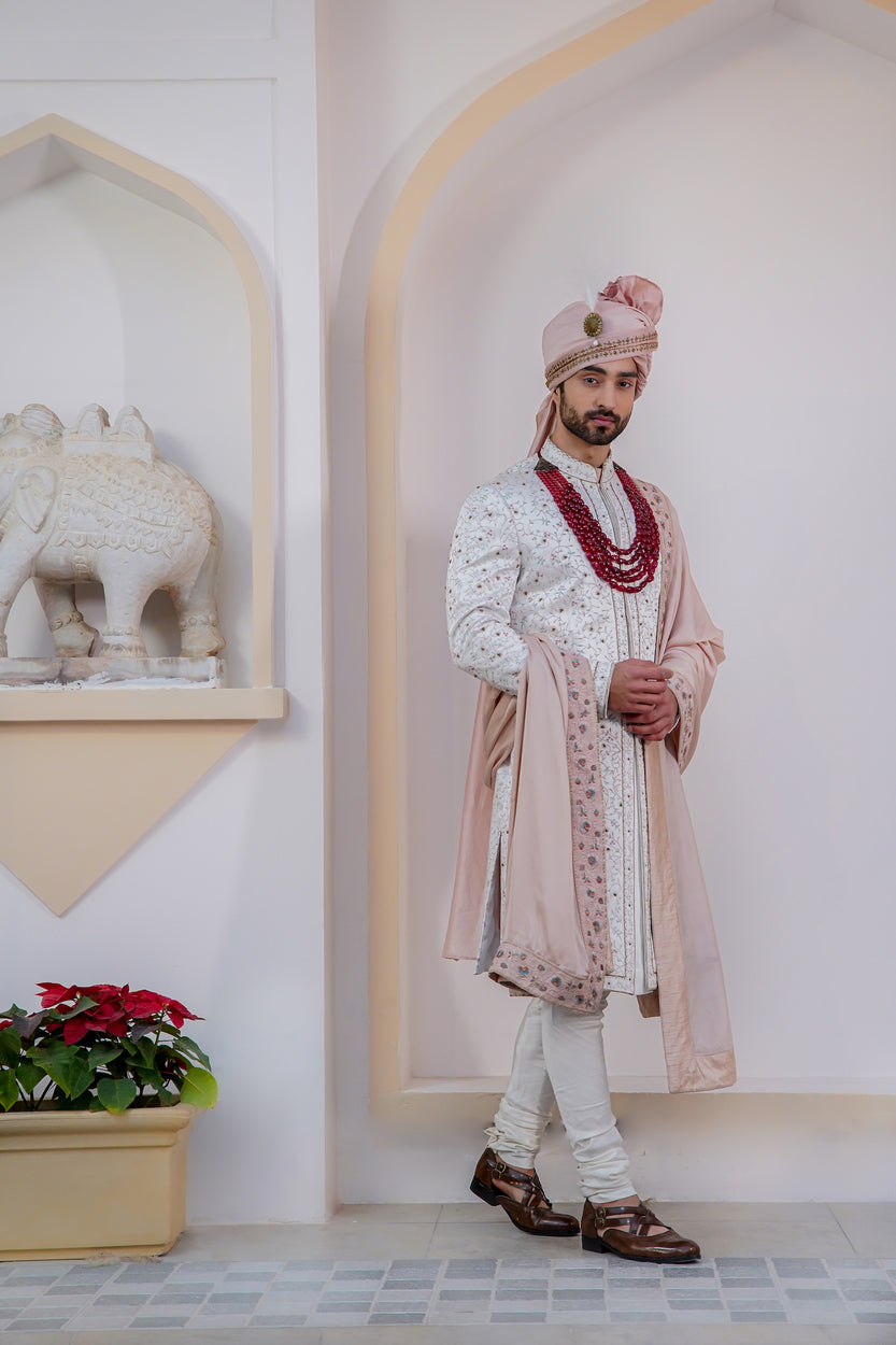 Luxurious Ivory Chasm Sherwani: Crafted for the distinguished gentleman