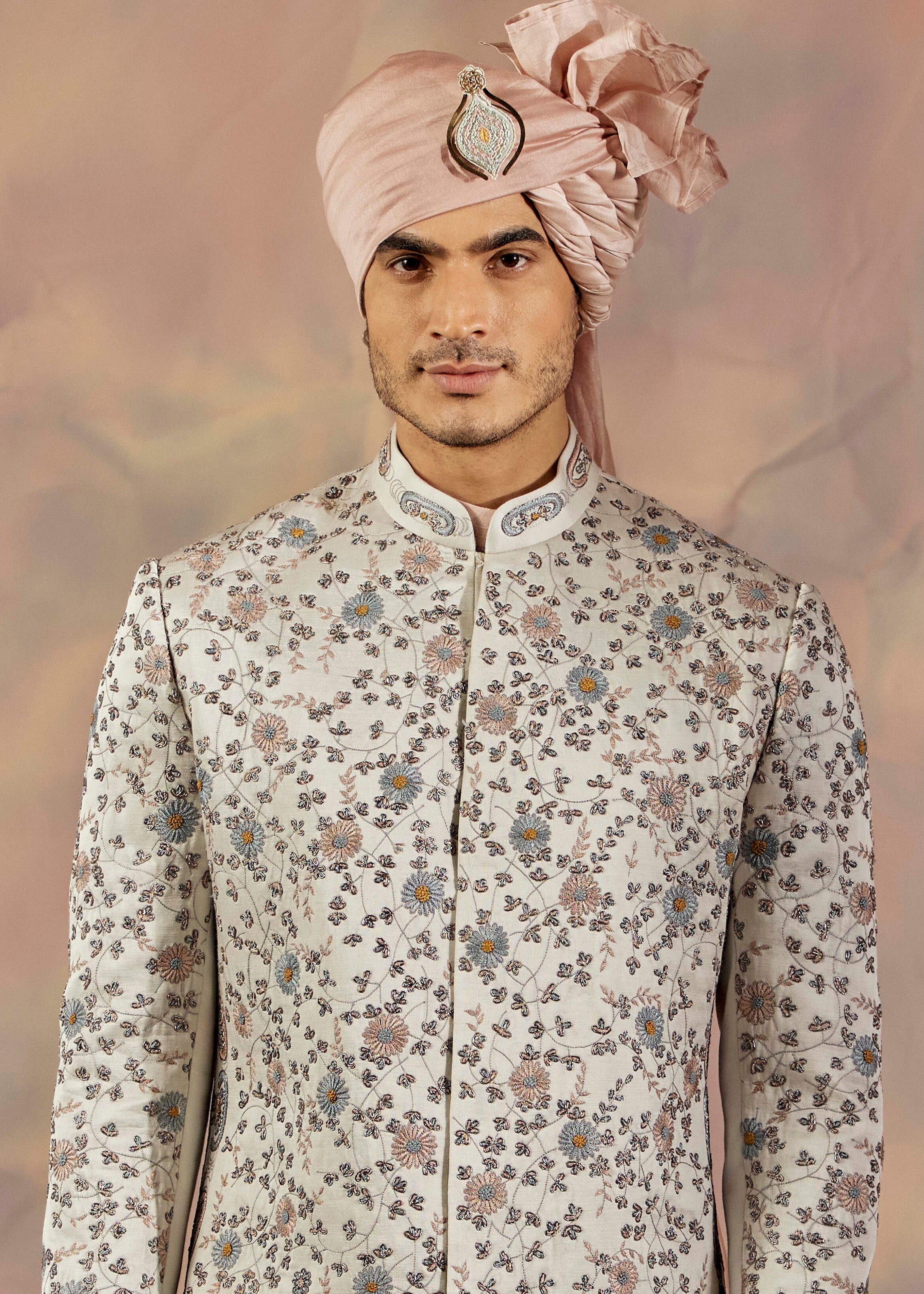 The Silver Lining Sherwani Set: Where tradition meets modern style