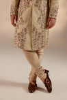 Front view of the Sand Ridge Sherwani, seamlessly blending traditional craftsmanship with modern flair