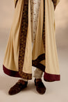 Front view of the Rouge Wane Sherwani, seamlessly blending traditional craftsmanship with modern flair