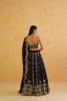 Gorgeous black net dupatta accompanying the lehenga set, adding an elegant finishing touch to the overall ensemble.