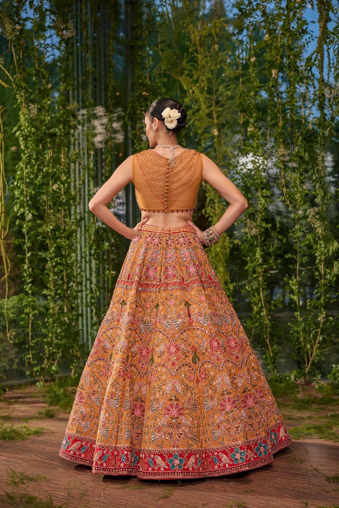 Pakshi Jaal- The living tapestry lehenga