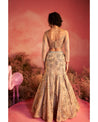 Barely blushing in nude pink: A mesmerizing lehenga that whispers elegance and timeless grace. 