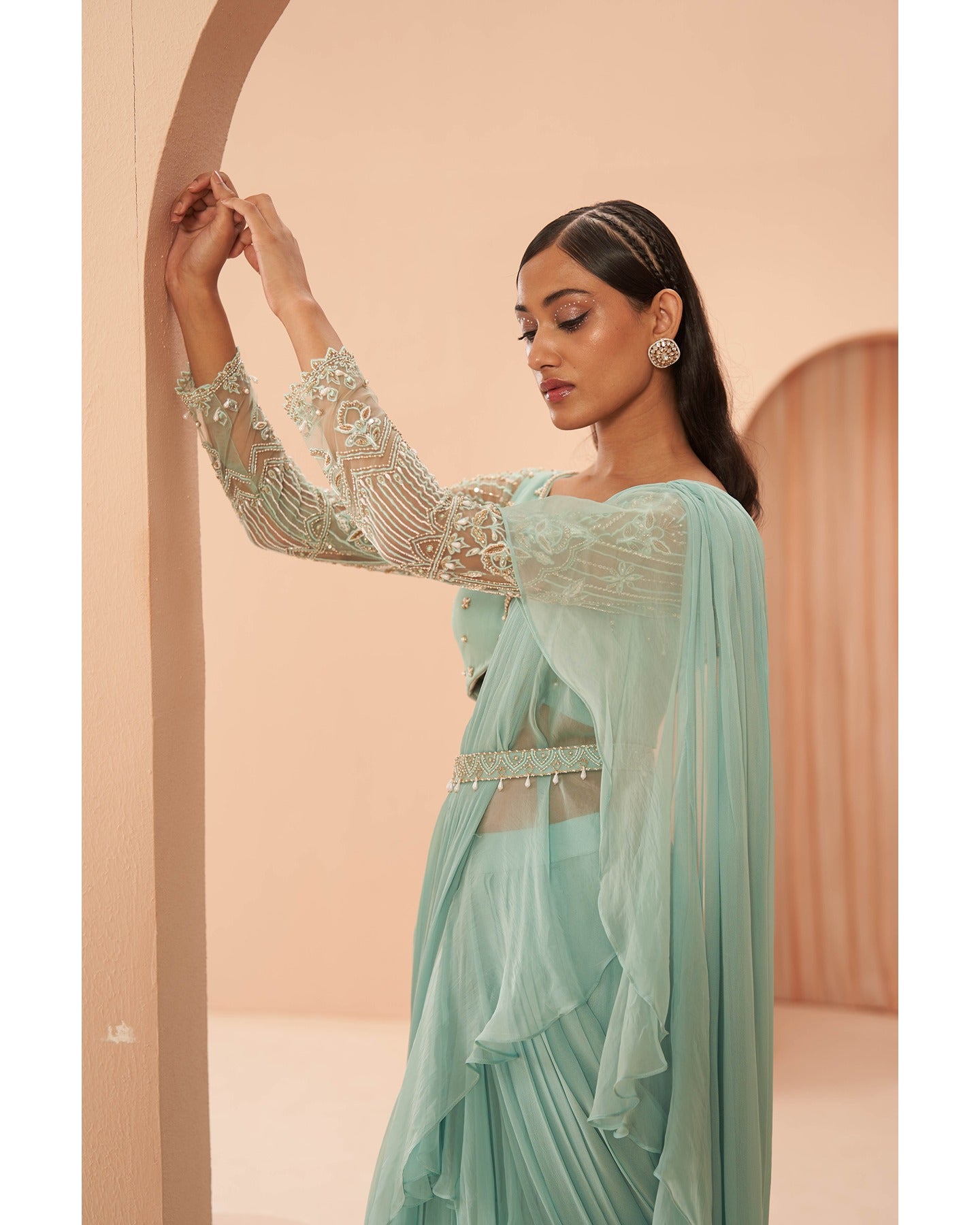 Mint Green Georgette Saree With Printed & Checks Border at Rs 2349.00 |  Plain Georgette Sarees, Half Georgette Saree, Wholesale Georgette Sarees,  जोर्जेट साड़ी - Bhakti Silk Mills, Surat | ID: 2851264111691