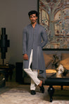 GOE Slate Drape Kurta with a soft, flowing design, offering a blend of modern elegance and comfort.