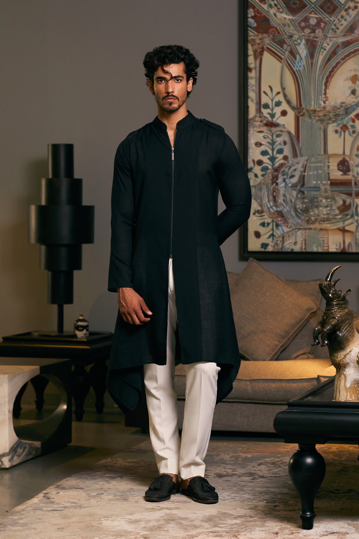 GOE Drape Kurta featuring an elegant, flowing silhouette, perfect for modern and traditional occasion