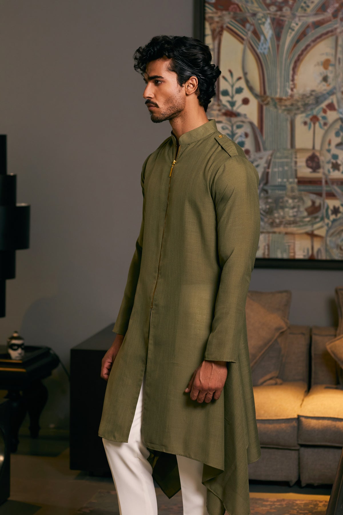 GOE Drape Kurta with a fluid, elegant design, blending traditional elements with modern style.