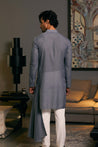 GOE kurta in slate with dragon-inspired details, combining a chic color with striking patterns for a distinctive style