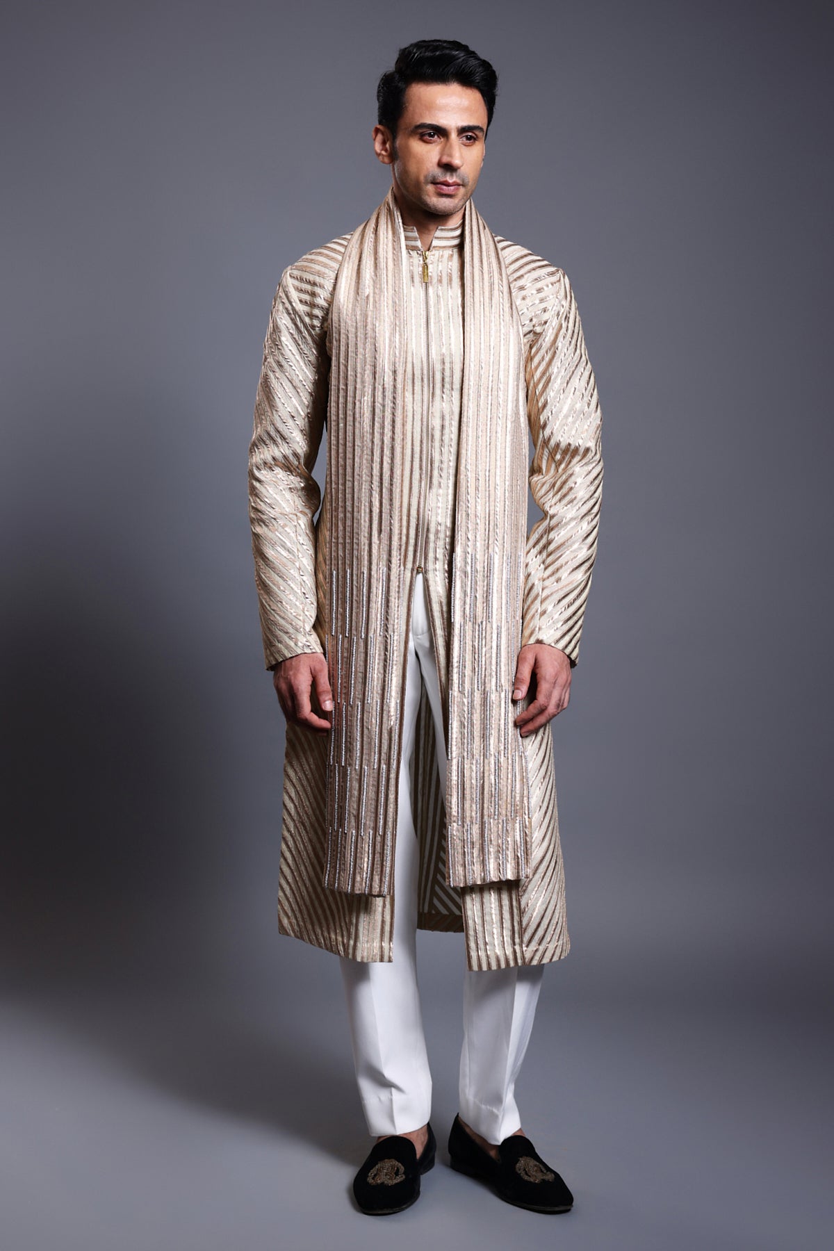 CF Stripwork Rope Kurta