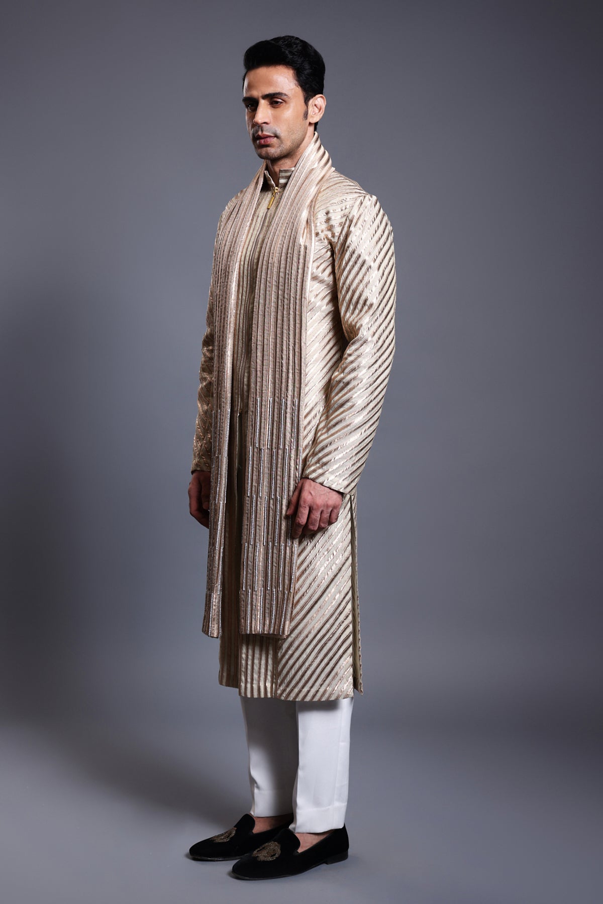 CF Stripwork Rope Kurta