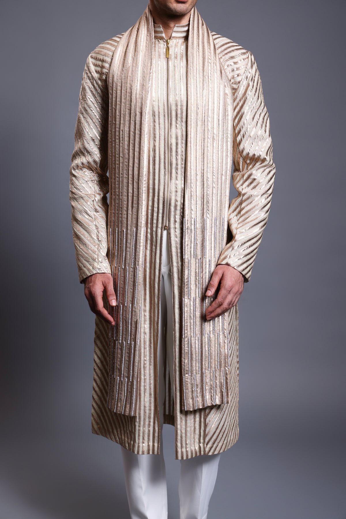 CF Stripwork Rope Kurta