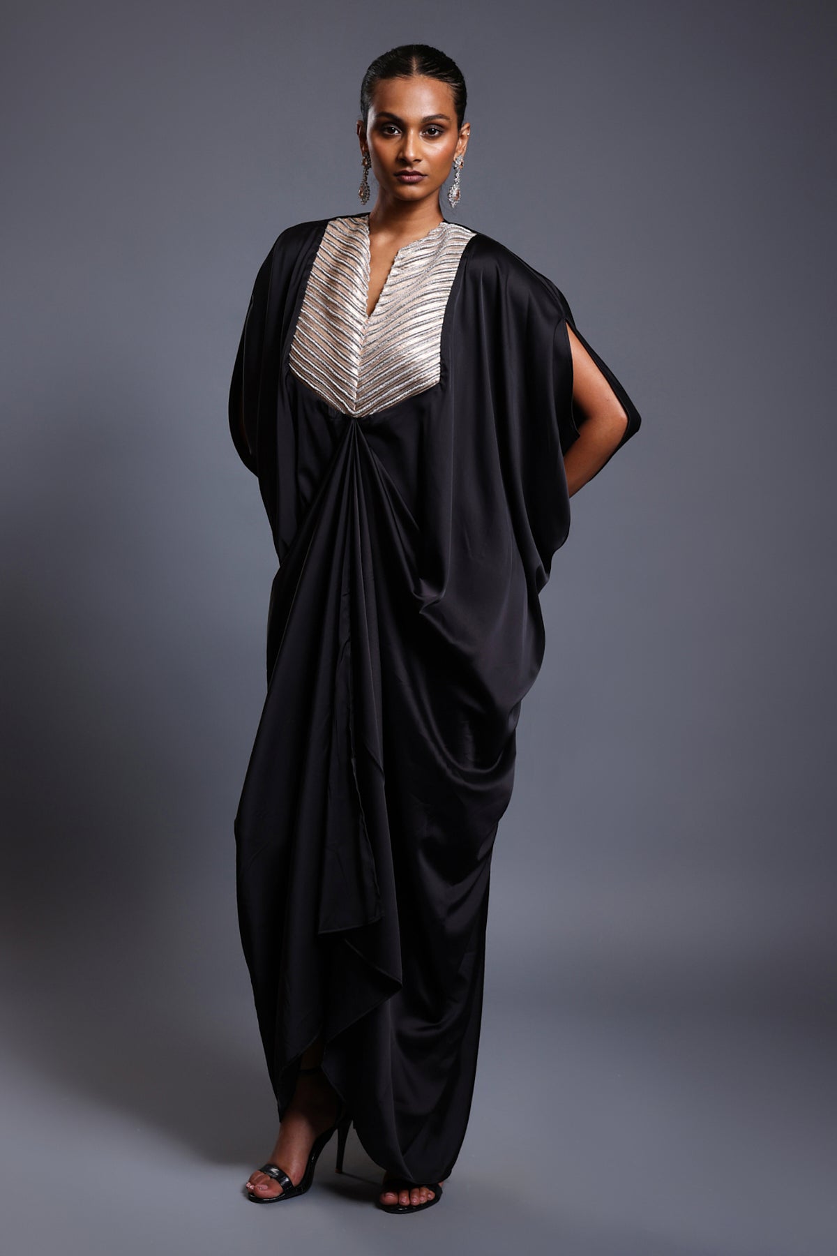 CF Crystal Rope Kaftan Black