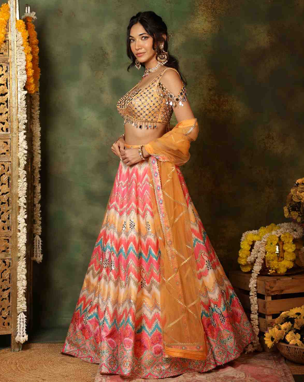 Sheesh Peacock Lehenga Set - Archana Kochhar – Banu Designs