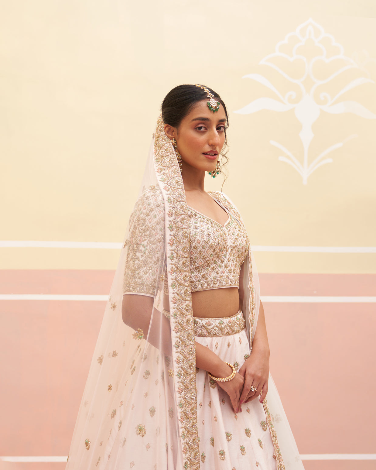 Blush Pink Raw Silk Lehnga Set