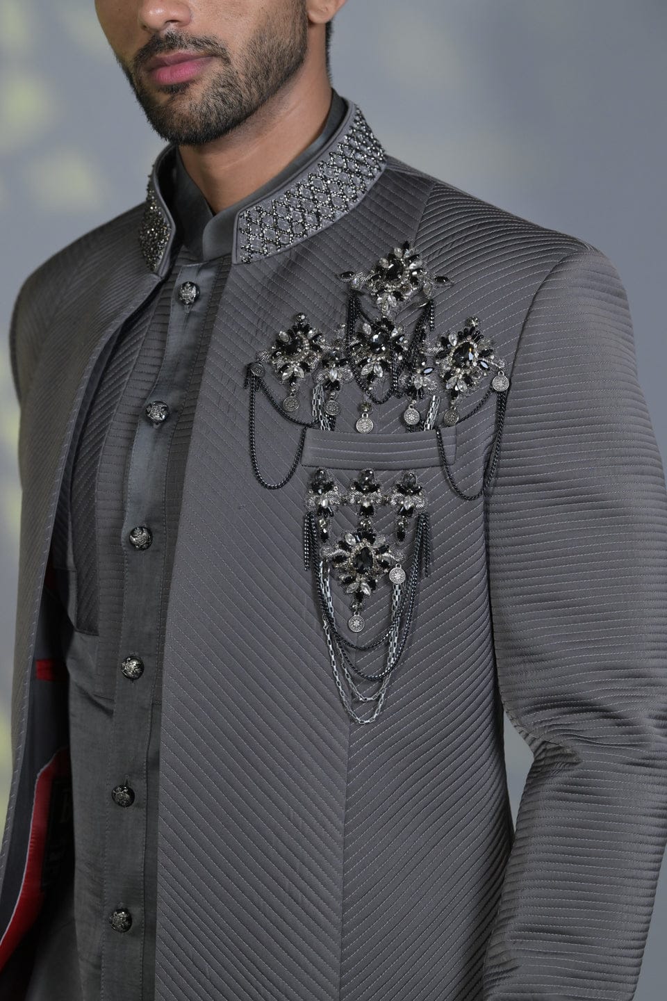 Front Open Embellished Detailed Indo-Western