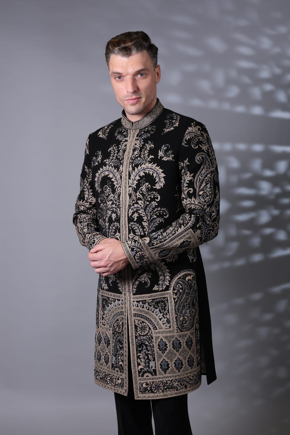 Black Suiting Indo-Western Set