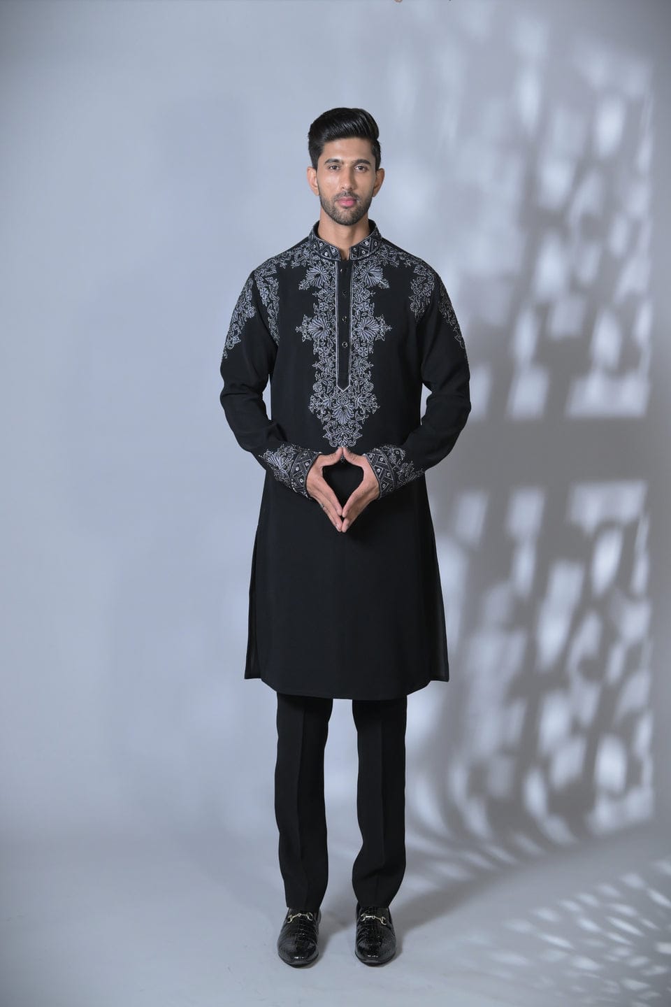 Black Embroided Kurta Set