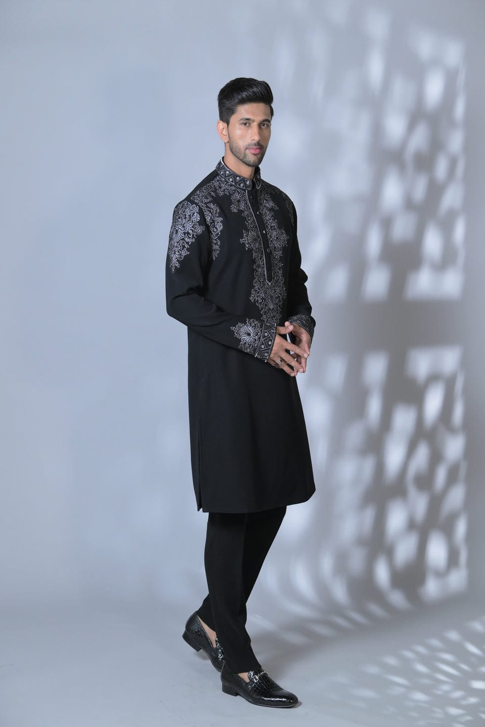 Black Embroided Kurta Set