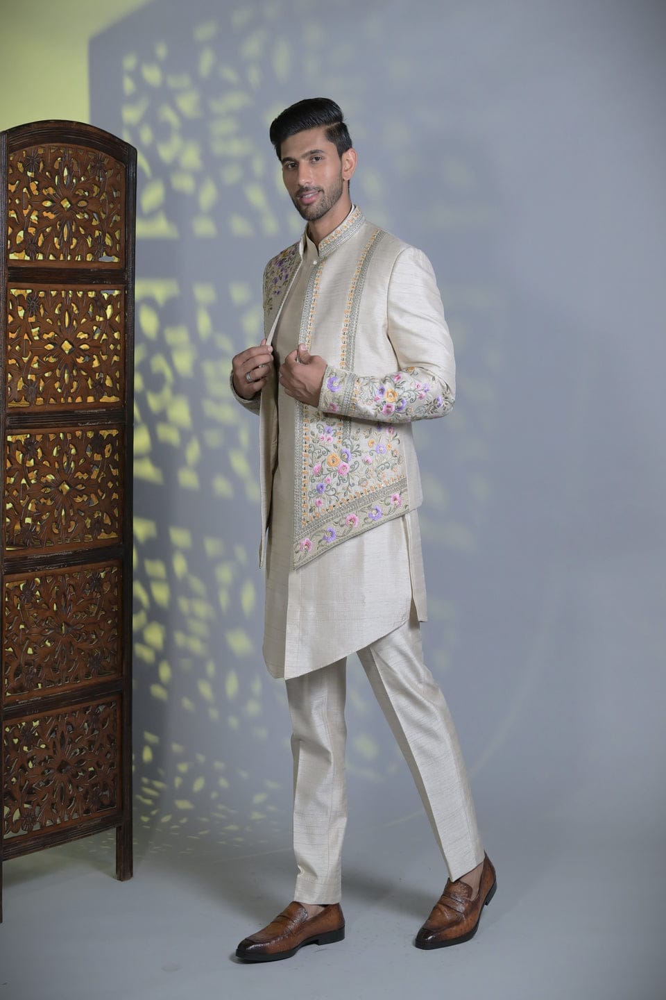 Mirror Work Embroided Kurta Set