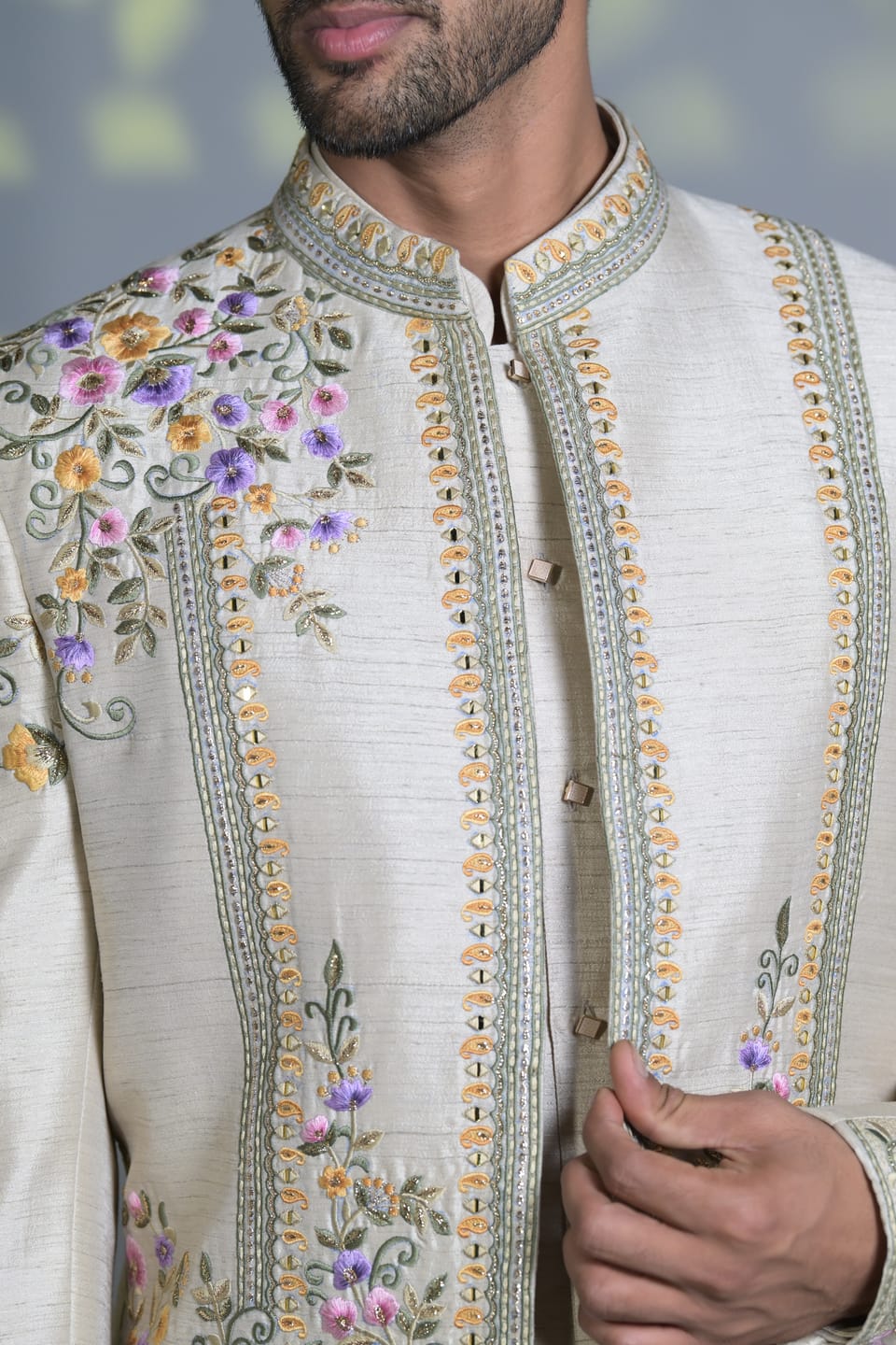 Mirror Work Embroided Kurta Set