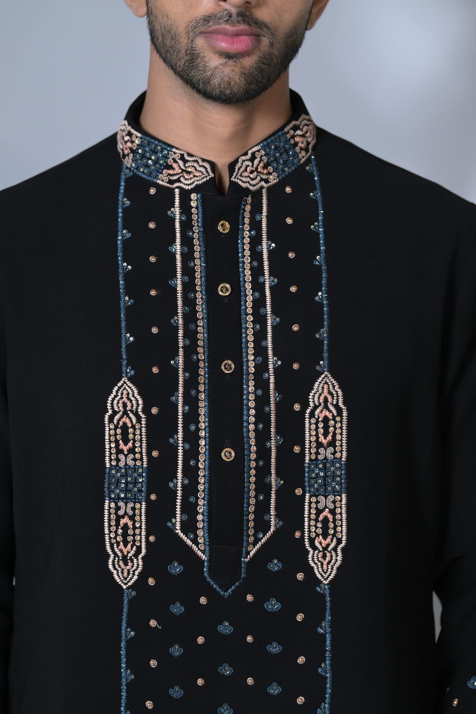 Front-Back Embroided Kurta Set