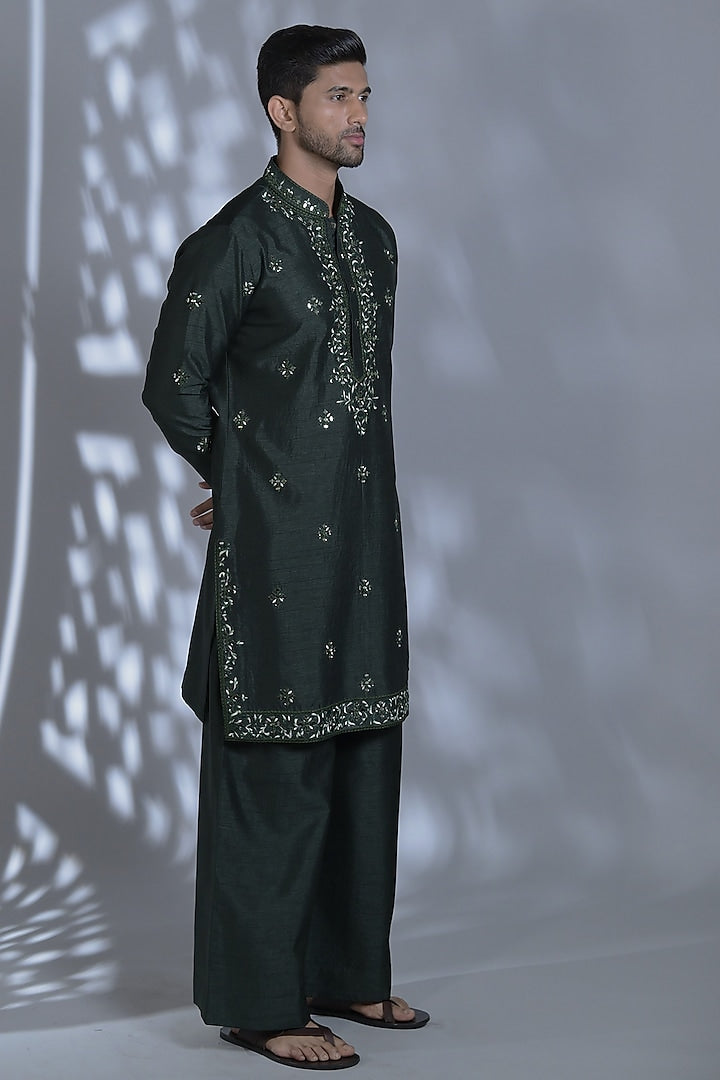 Embroidered Mirror Work Kurta Set