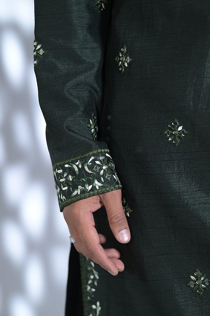 Embroidered Mirror Work Kurta Set