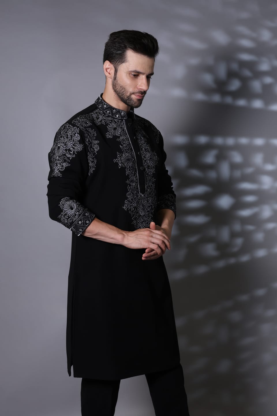 Heavy Embroidery Kurta Set With Same Color Pants