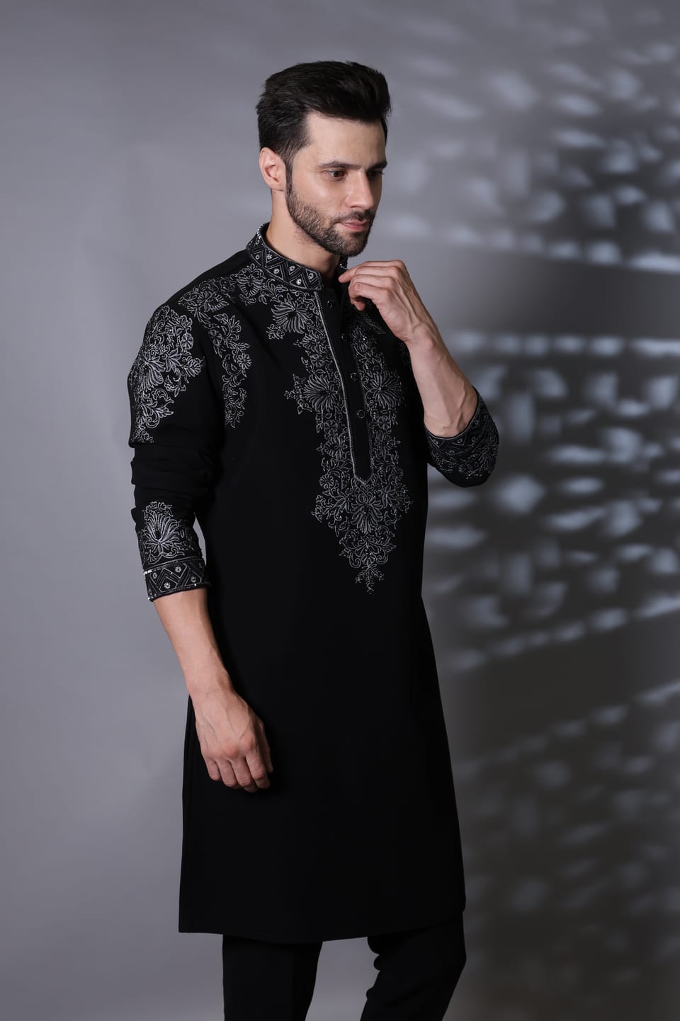 Heavy Embroidery Kurta Set With Same Color Pants