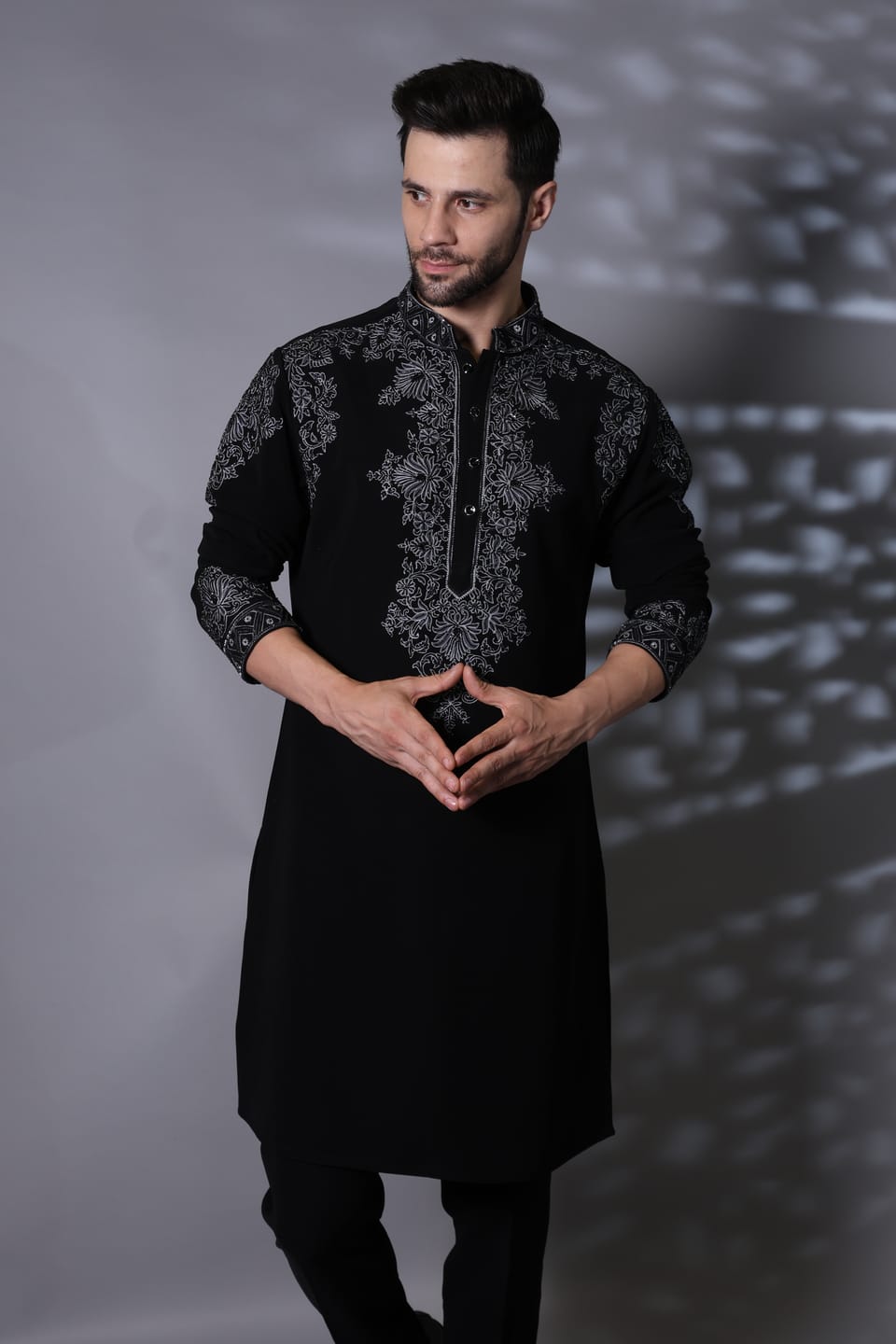 Heavy Embroidery Kurta Set With Same Color Pants