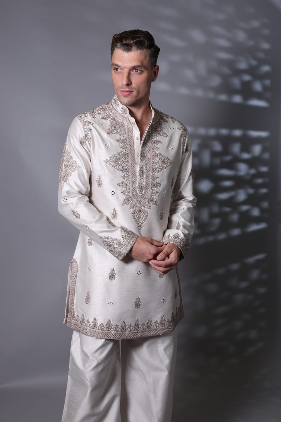 Pearl Embroidery Kurta Set