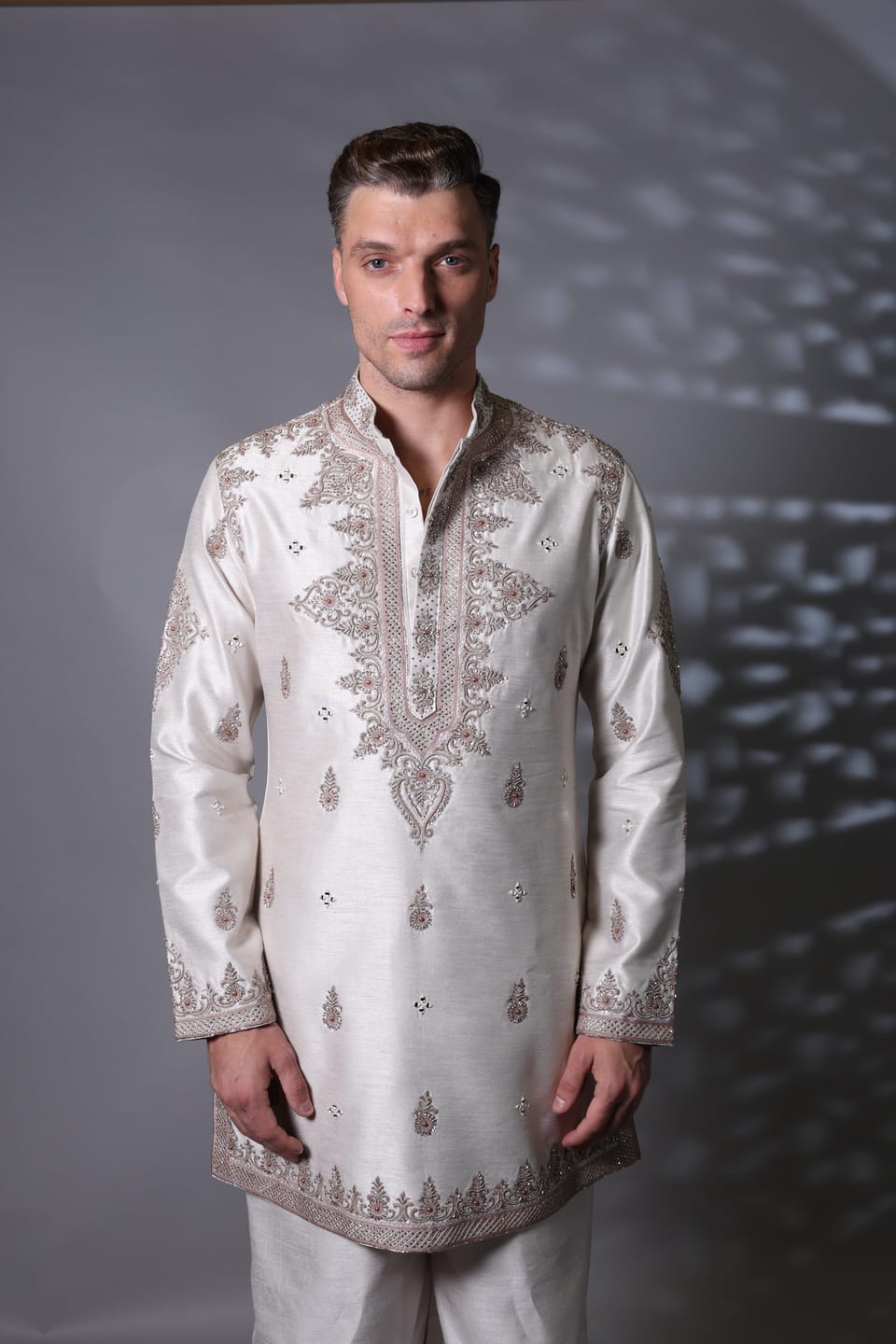 Pearl Embroidery Kurta Set