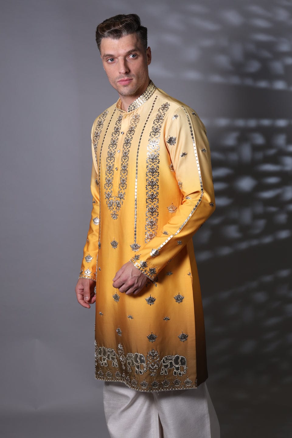 Leather Applique Work Design Kurta Set