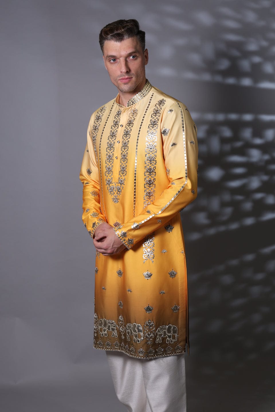 Leather Applique Work Design Kurta Set