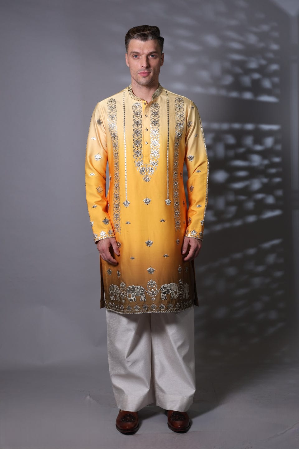 Leather Applique Work Design Kurta Set