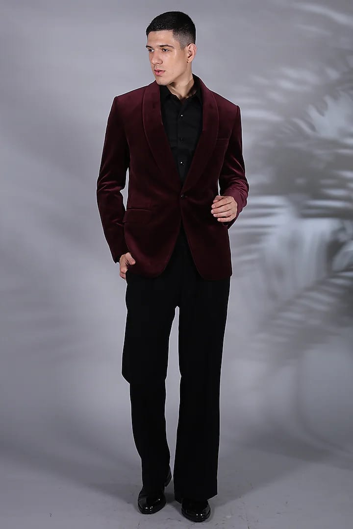 Fluid Velvet Tuxedo Set