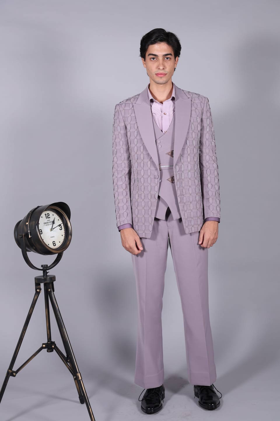 Wisteria Purple Floral Detailing Suit