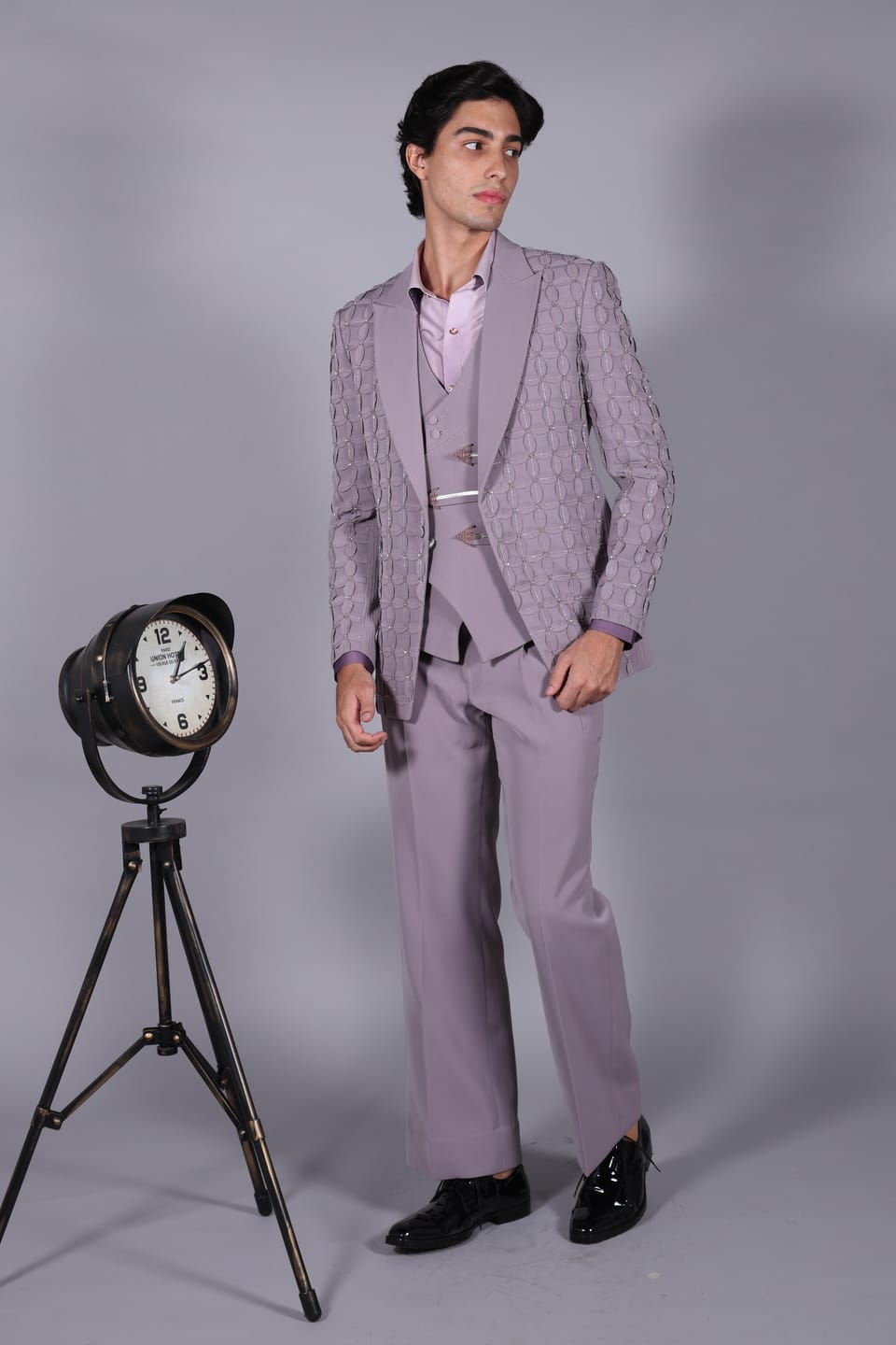 Wisteria Purple Floral Detailing Suit