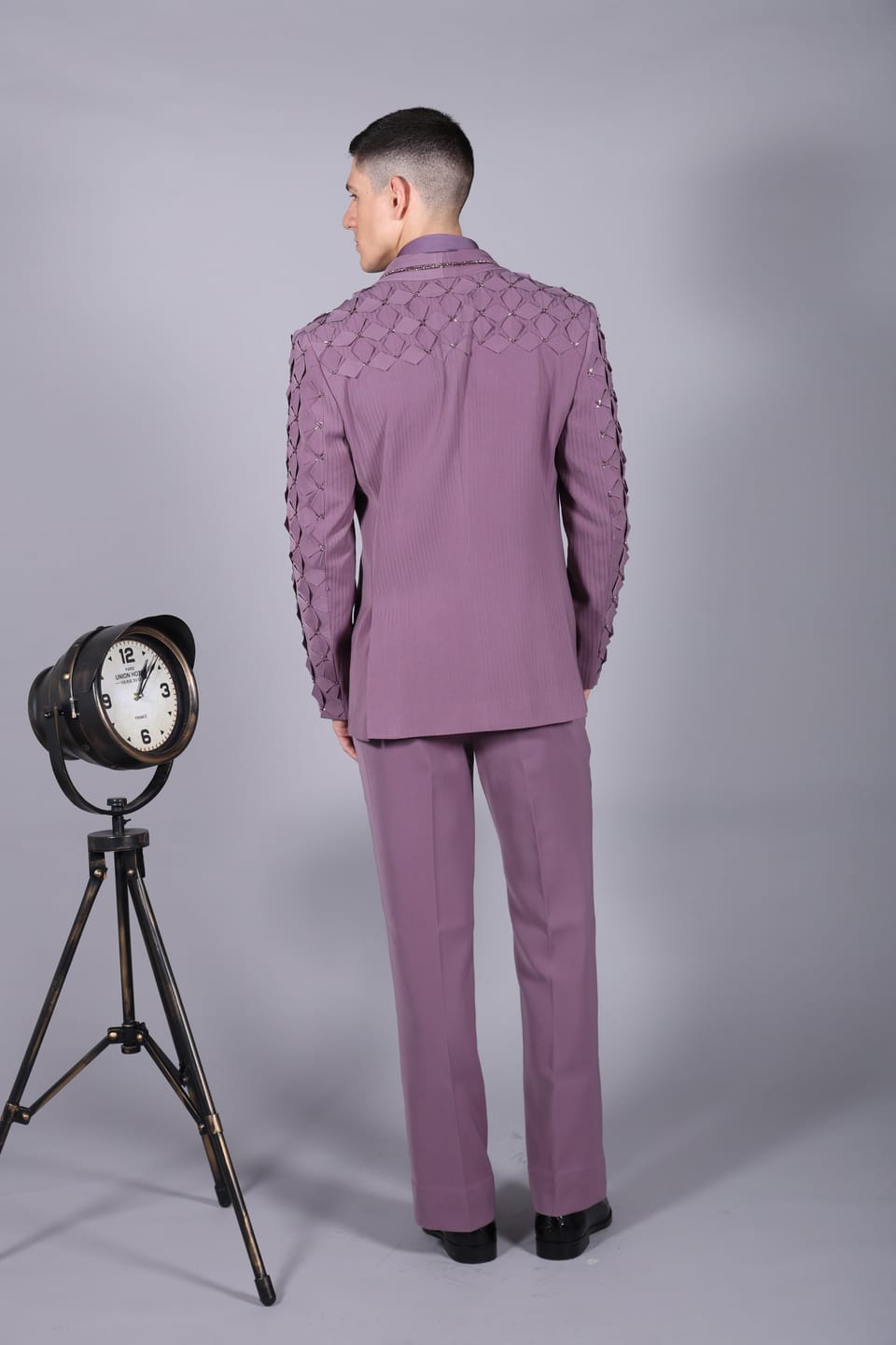 Damson Purple Floral Detailing Suit